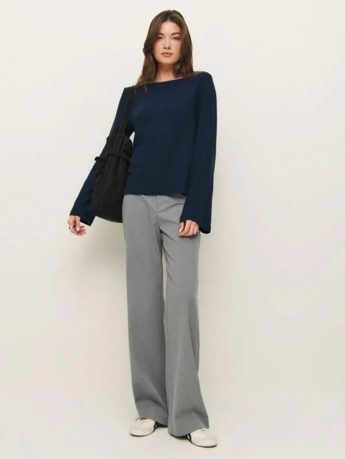 The Reformation Eternity Knit Top Midnight 8211 Clothing
