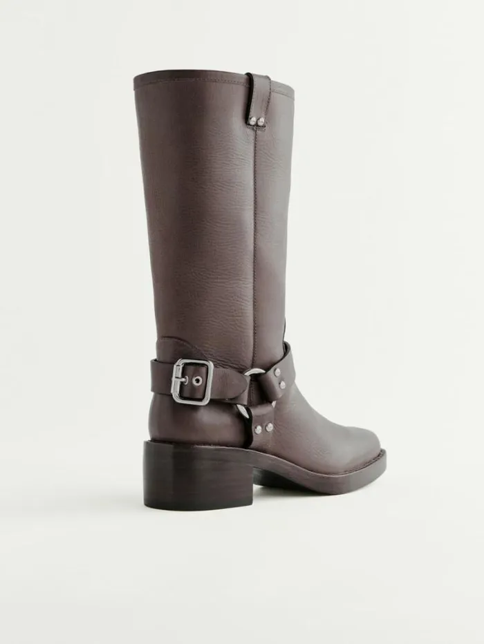 The Reformation Francesca Moto Boot Distressed Brown 8211 Shoes