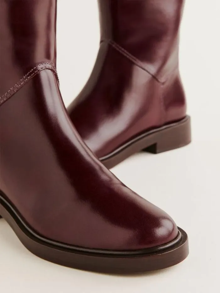 The Reformation Franklin Knee Boot Ruby Leather 8211 Shoes