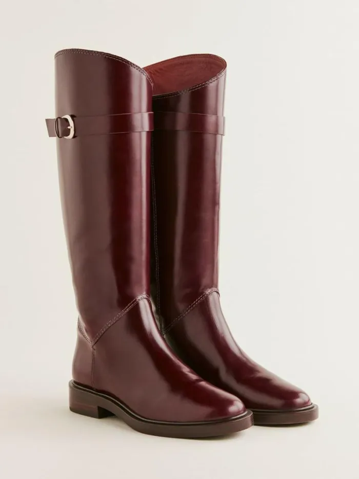 The Reformation Franklin Knee Boot Ruby Leather 8211 Shoes