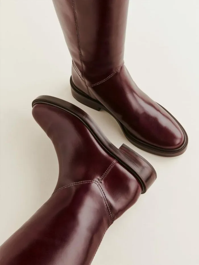 The Reformation Franklin Knee Boot Ruby Leather 8211 Shoes