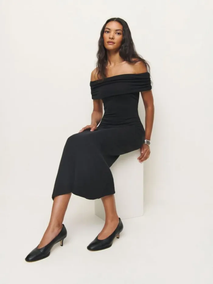 The Reformation Gracelynn Pump Black Leather 8211 Shoes