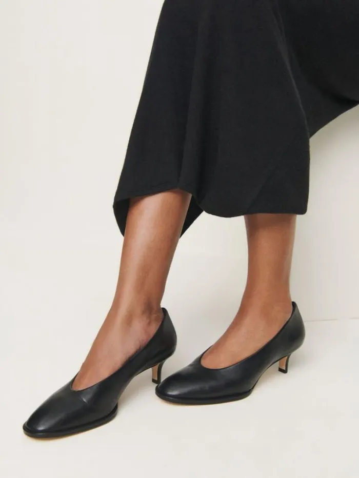 The Reformation Gracelynn Pump Black Leather 8211 Shoes