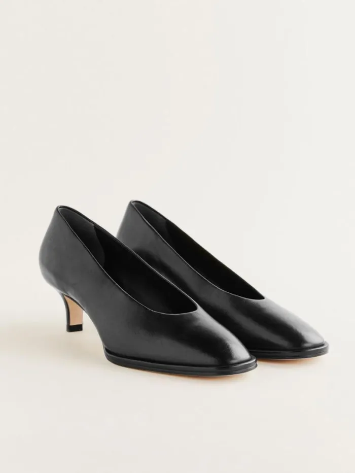 The Reformation Gracelynn Pump Black Leather 8211 Shoes