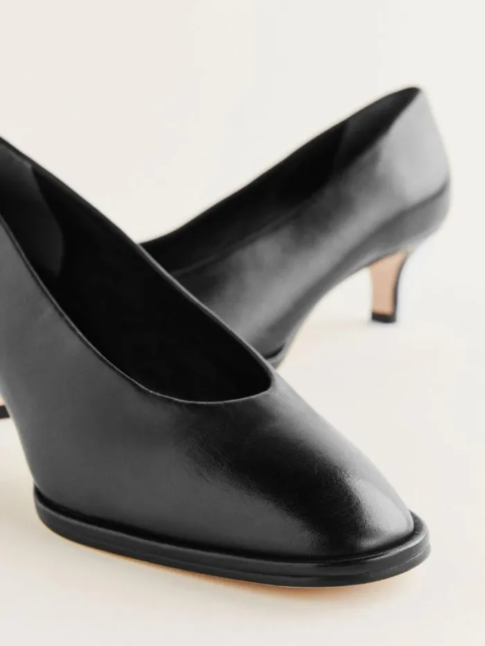 The Reformation Gracelynn Pump Black Leather 8211 Shoes