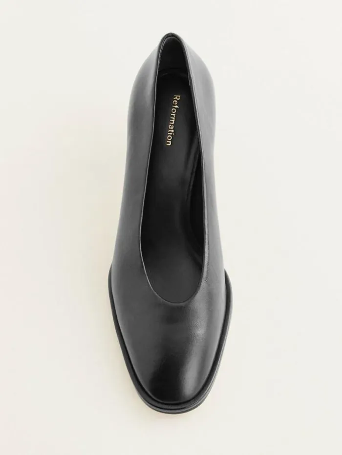 The Reformation Gracelynn Pump Black Leather 8211 Shoes