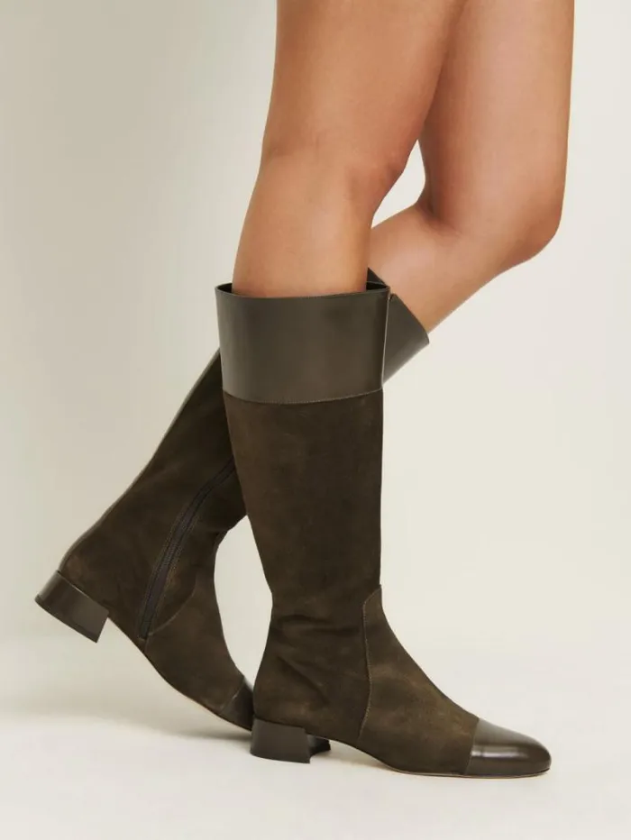 The Reformation Graham Knee High Boot Truffle Suede 8211 Shoes
