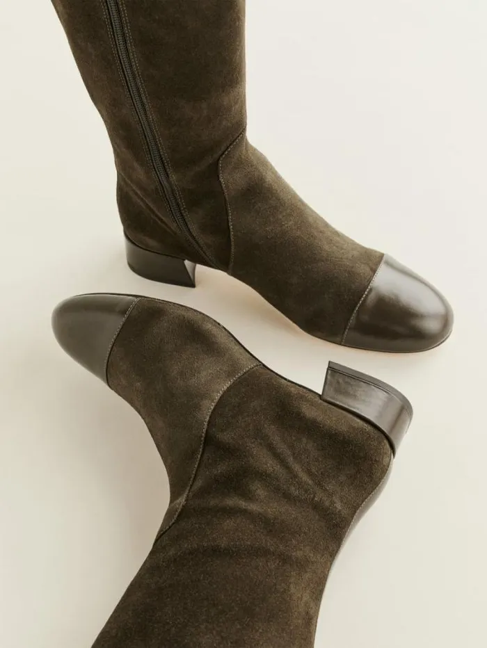 The Reformation Graham Knee High Boot Truffle Suede 8211 Shoes