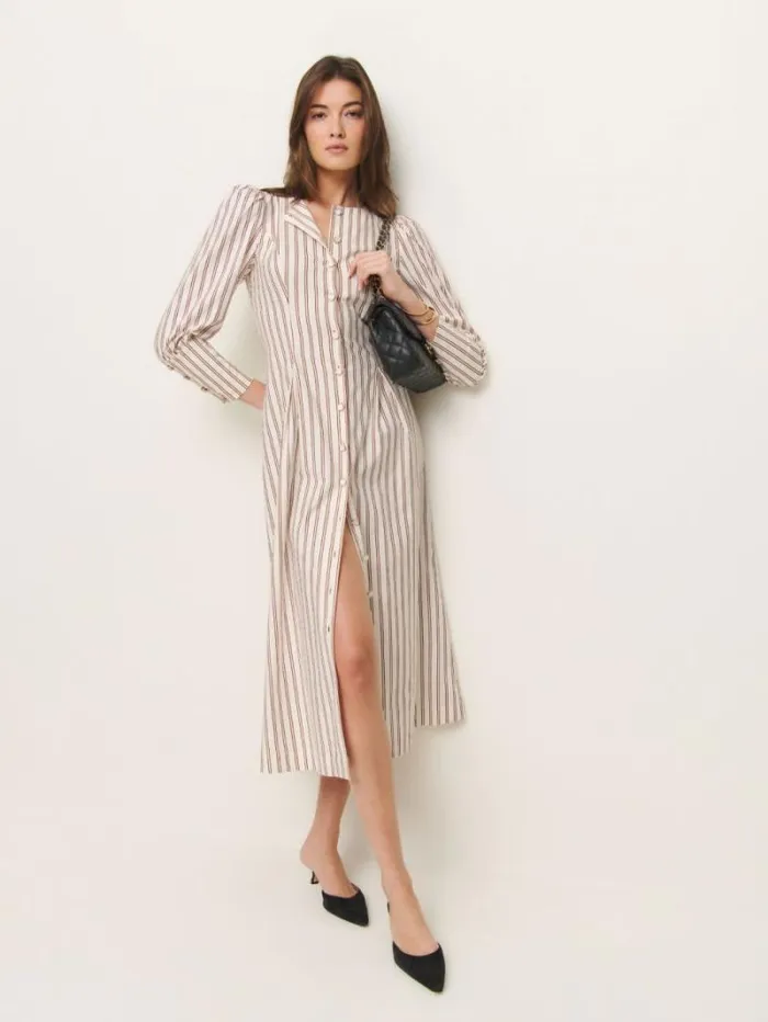 The Reformation Halia Dress August Stripe 8211 Clothing