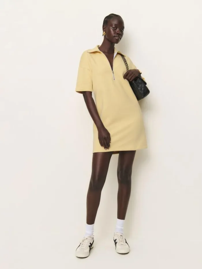 The Reformation Hampton Sweat Dress Parmesan 8211 Clothing