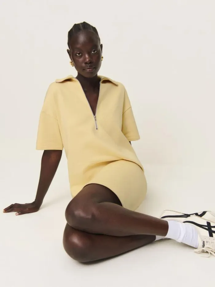 The Reformation Hampton Sweat Dress Parmesan 8211 Clothing