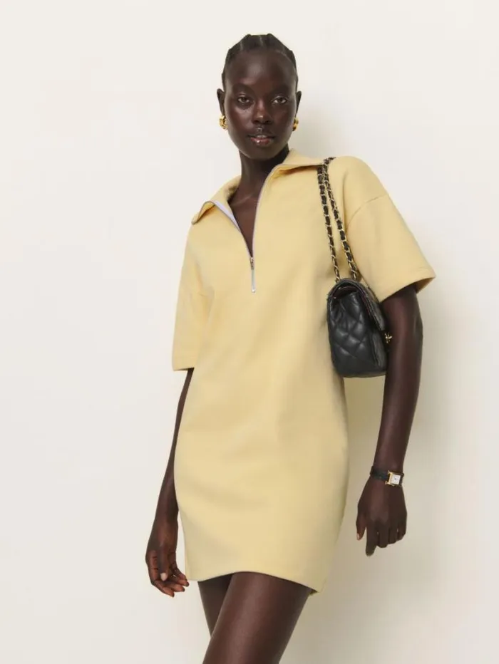 The Reformation Hampton Sweat Dress Parmesan 8211 Clothing