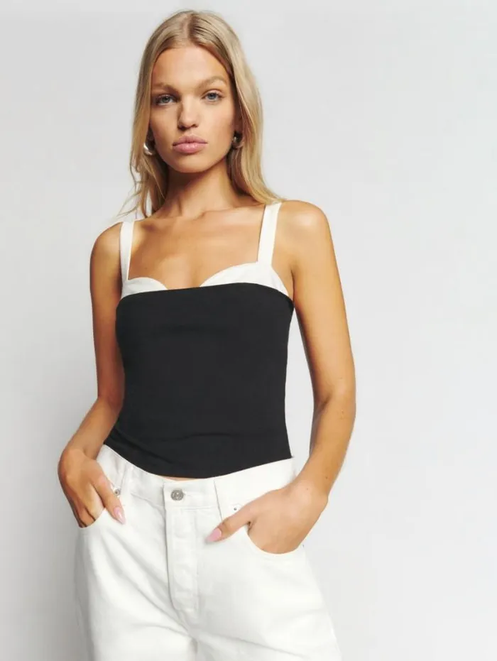 The Reformation Harlan Knit Top Black 8211 Clothing