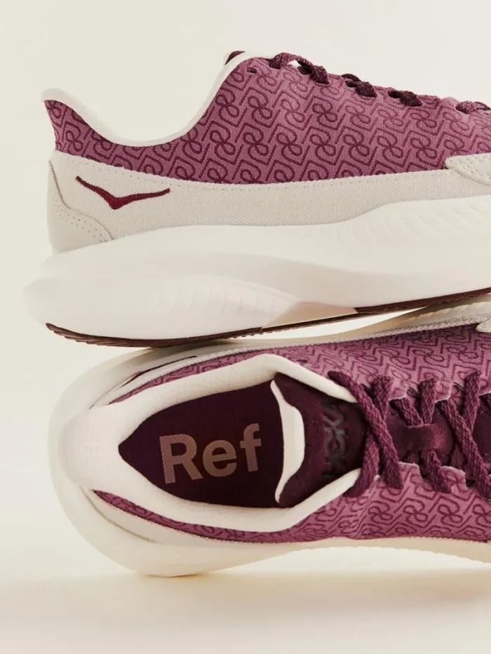 The Reformation HOKA X Reformation Mach 6 LS Monogram Syrah Savvy Red 8211 Shoes