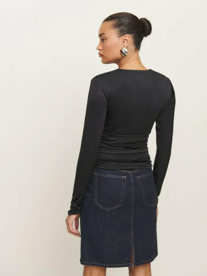 The Reformation Ines Knit Top Black 8211 Clothing