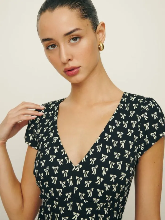 The Reformation Iva Dress Bowtie 8211 Clothing