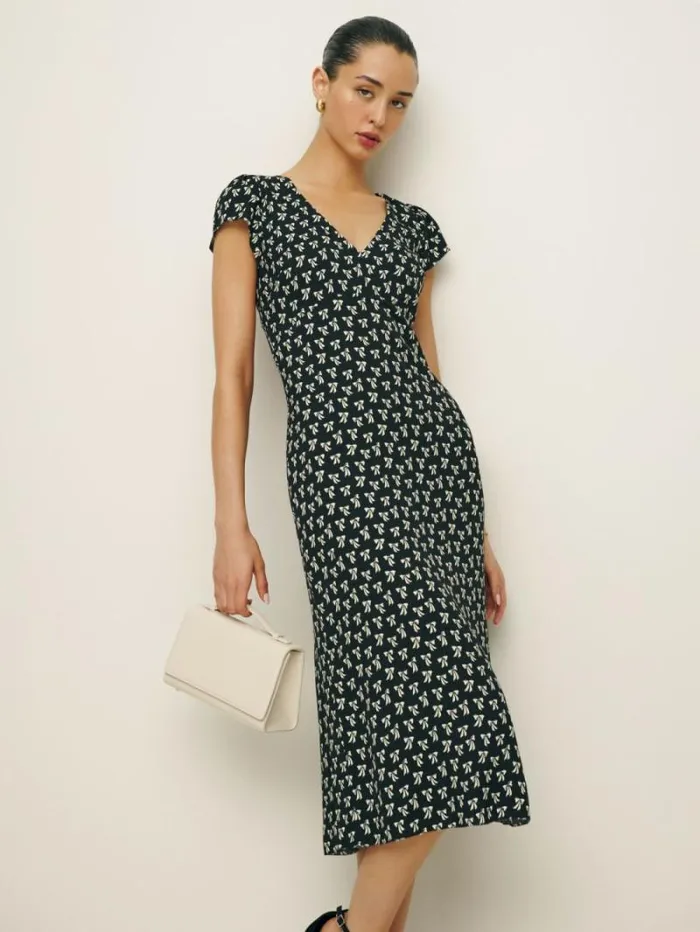 The Reformation Iva Dress Bowtie 8211 Clothing