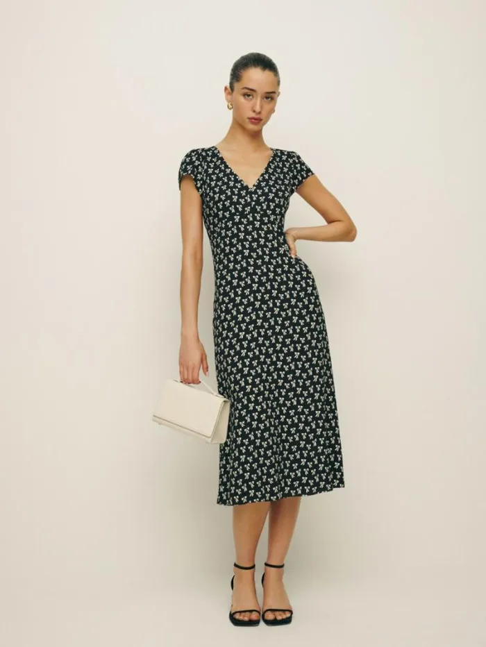 The Reformation Iva Dress Bowtie 8211 Clothing