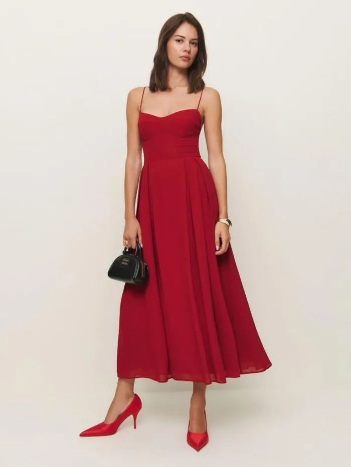 The Reformation Jaelyn Dress Sangre 8211 ClothingWeddings