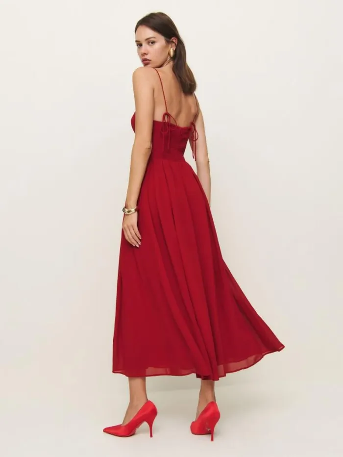 The Reformation Jaelyn Dress Sangre 8211 ClothingWeddings