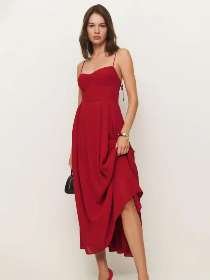 The Reformation Jaelyn Dress Sangre 8211 ClothingWeddings