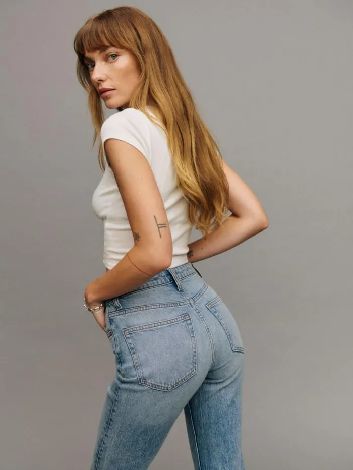 The Reformation Jax Stretch High Rise Straight Jeans Norris 8211 Clothing
