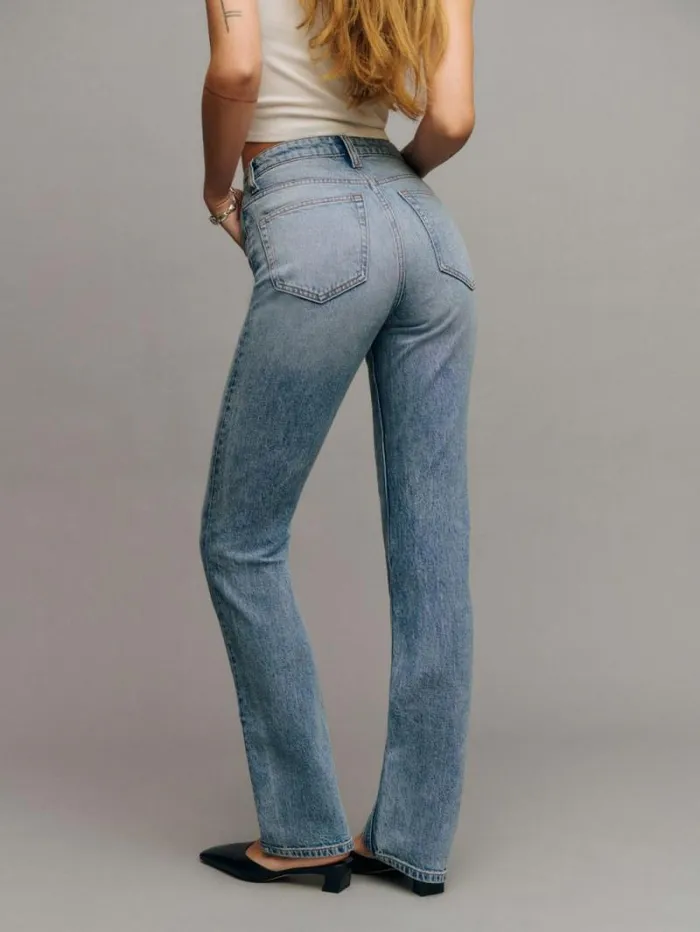 The Reformation Jax Stretch High Rise Straight Jeans Norris 8211 Clothing