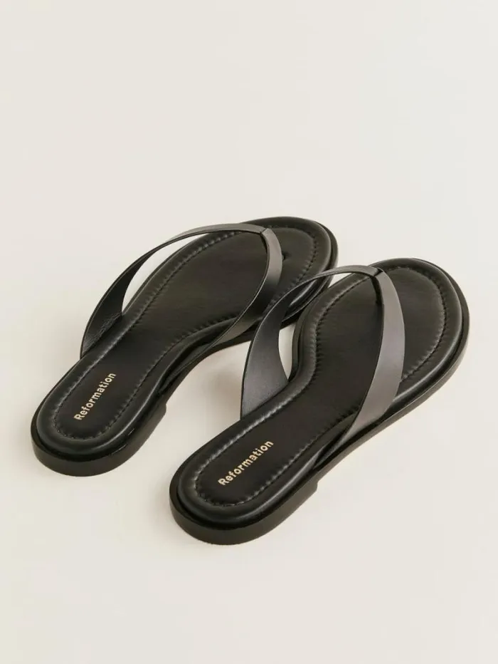 The Reformation Jessie Thong Sandal Black Black 8211 Shoes