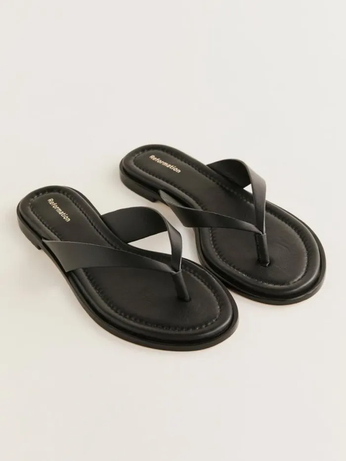 The Reformation Jessie Thong Sandal Black Black 8211 Shoes