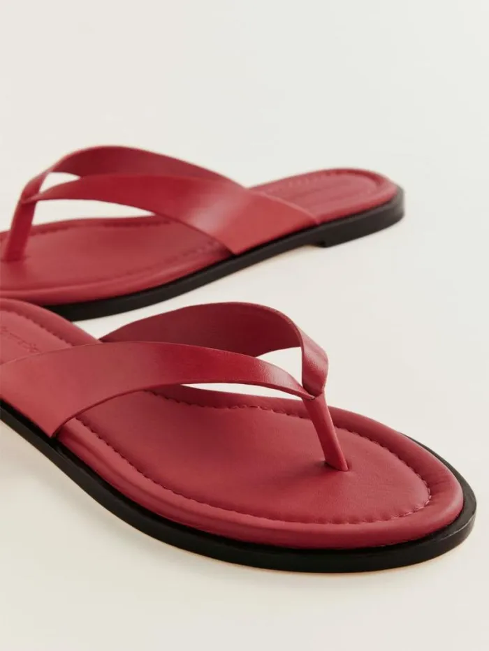 The Reformation Jessie Thong Sandal Lipstick Leather 8211 Shoes