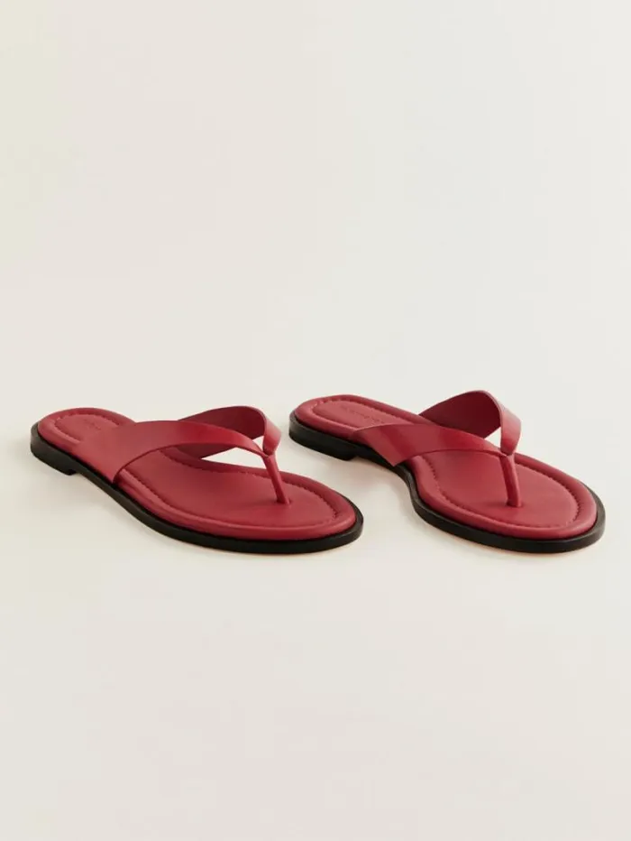The Reformation Jessie Thong Sandal Lipstick Leather 8211 Shoes