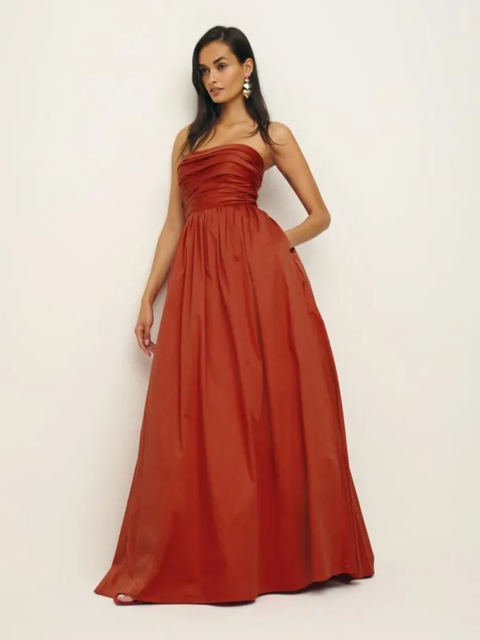 The Reformation Kastoria Dress Sundried Tomato 8211 Weddings