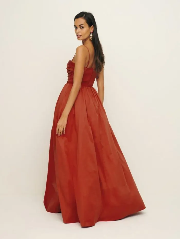 The Reformation Kastoria Dress Sundried Tomato 8211 Weddings