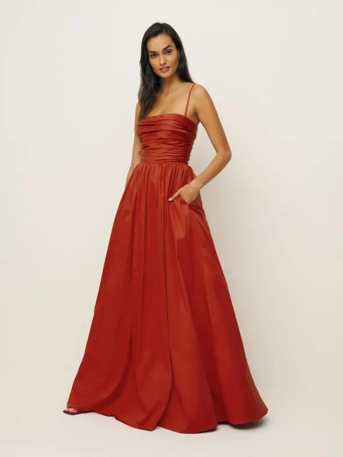 The Reformation Kastoria Dress Sundried Tomato 8211 Weddings
