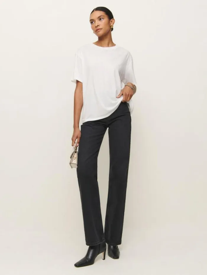 The Reformation Liam Oversized Tee White 8211 Clothing
