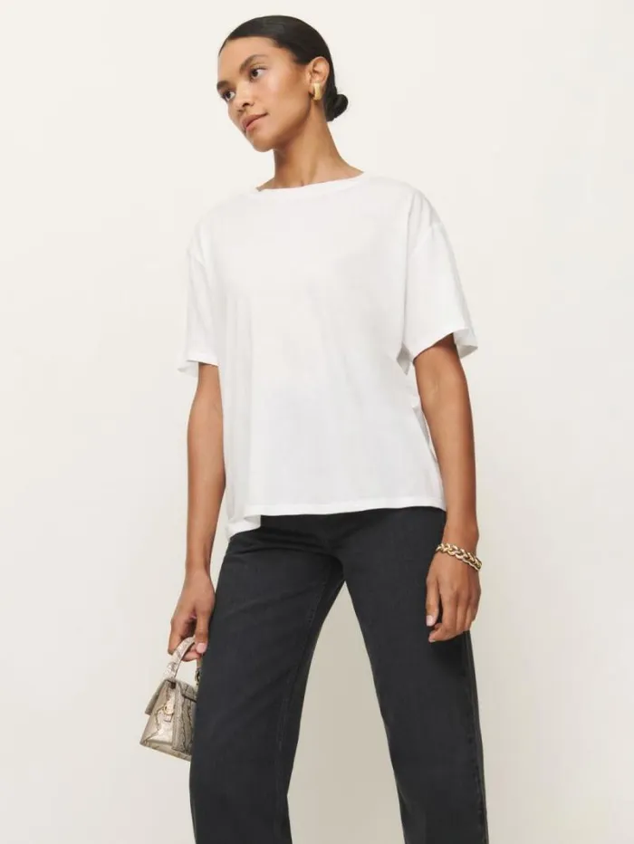 The Reformation Liam Oversized Tee White 8211 Clothing