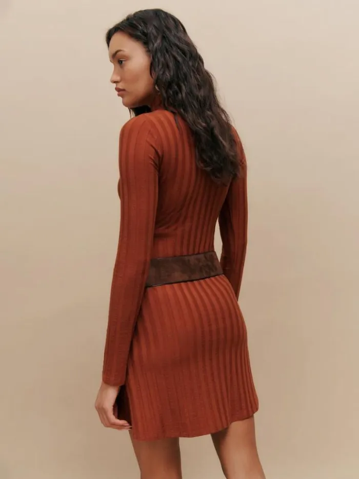 The Reformation Libra Knit Dress Oxide 8211 Clothing