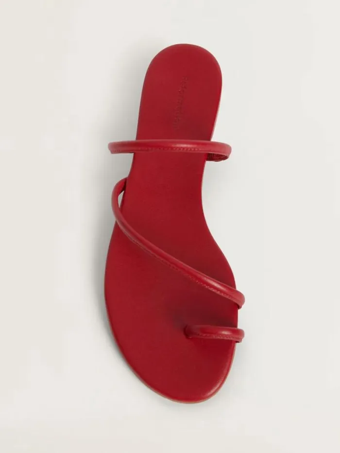 The Reformation Ludo Toe Ring Strappy Flat Sandal Scarlet 8211 Shoes