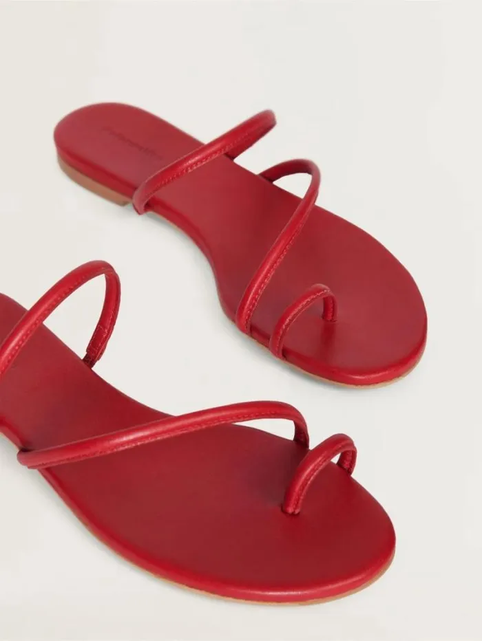 The Reformation Ludo Toe Ring Strappy Flat Sandal Scarlet 8211 Shoes