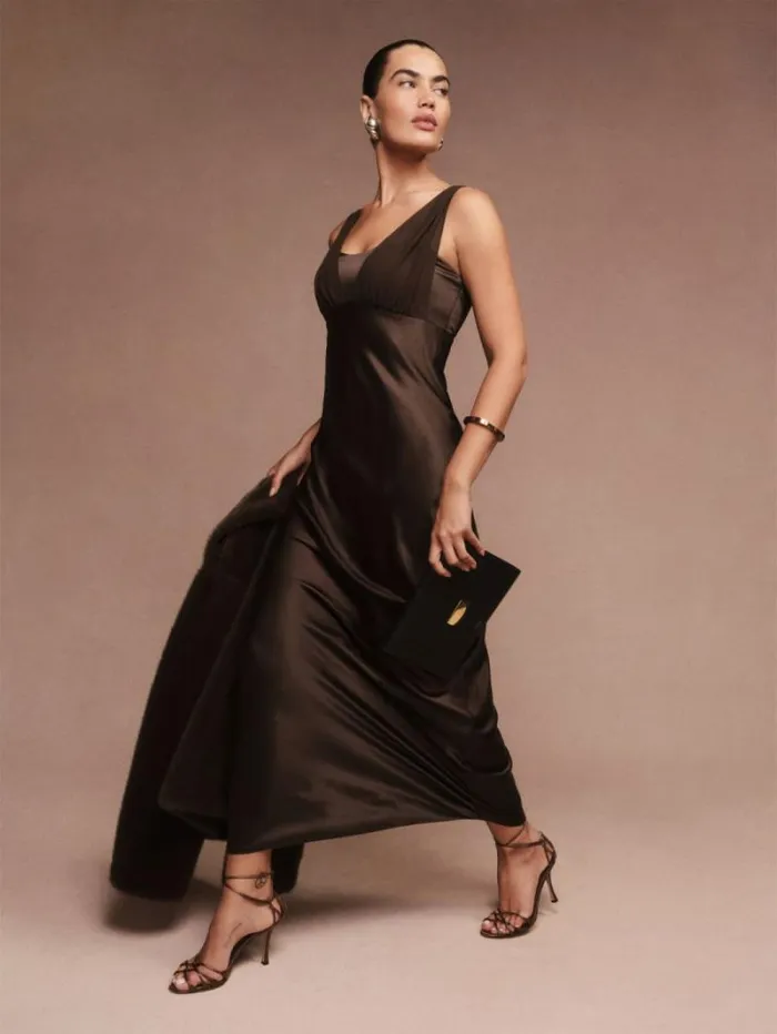 The Reformation Lune Dress Black Bean 8211 Weddings