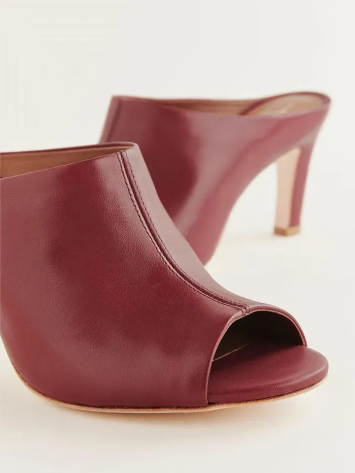 The Reformation Lydia Heeled Sandal Brick Red Leather 8211 Shoes