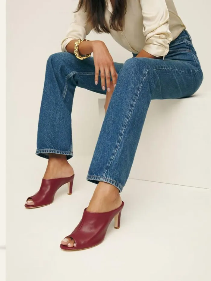 The Reformation Lydia Heeled Sandal Brick Red Leather 8211 Shoes