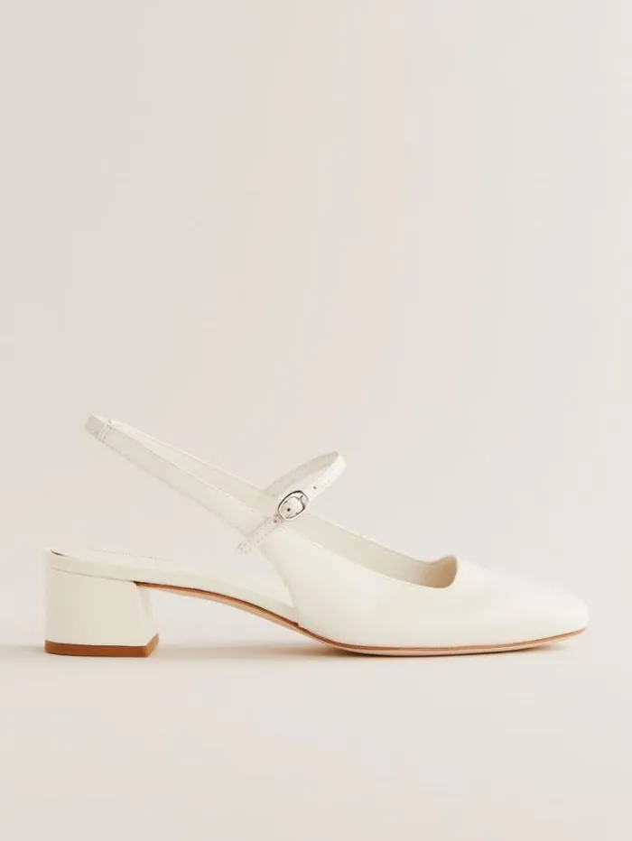 The Reformation Maddox Slingback Heel White Leather 8211 Shoes