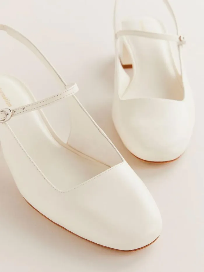 The Reformation Maddox Slingback Heel White Leather 8211 Shoes