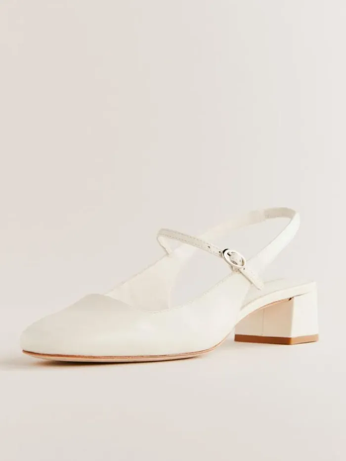 The Reformation Maddox Slingback Heel White Leather 8211 Shoes