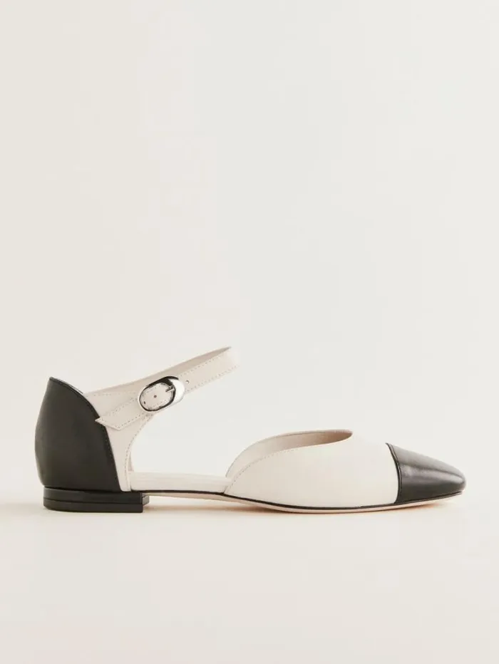 The Reformation Martha Flat Almond Black 8211 Shoes