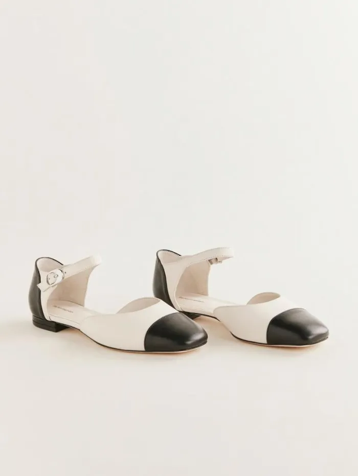 The Reformation Martha Flat Almond Black 8211 Shoes