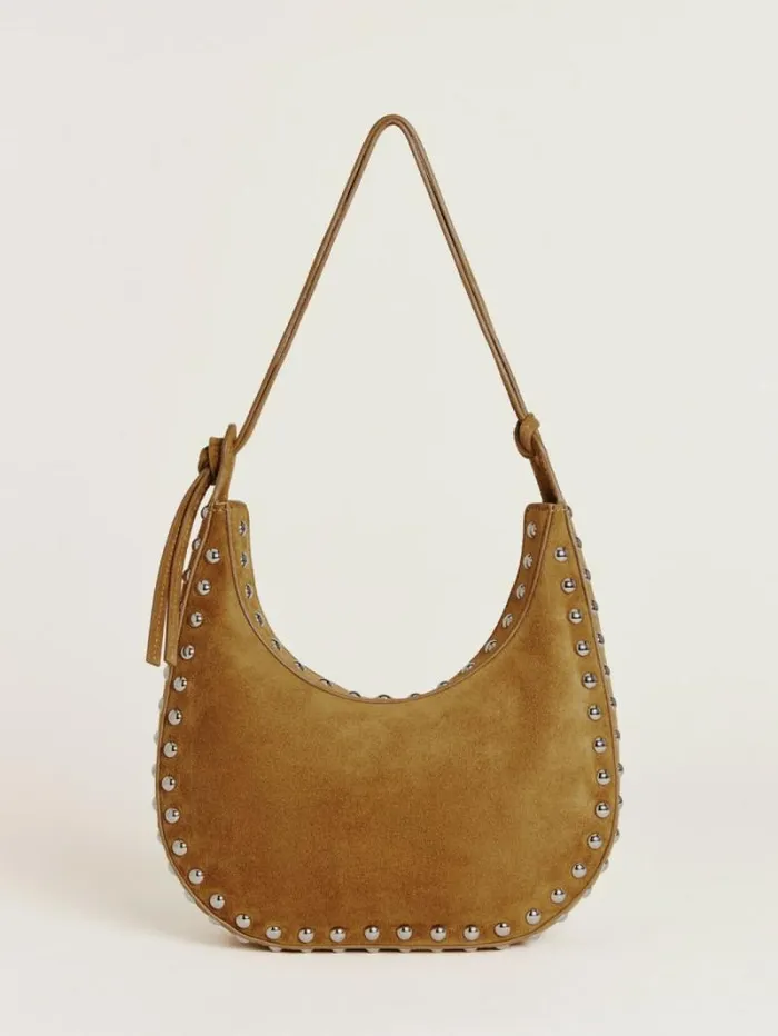 The Reformation Medium Rosetta Shoulder Bag Bog Suede With Perimeter Studs 8211 Bags The Reformation Medium Rosetta Shoulder Bag Bog Suede With Perimeter Studs 8211 Bags