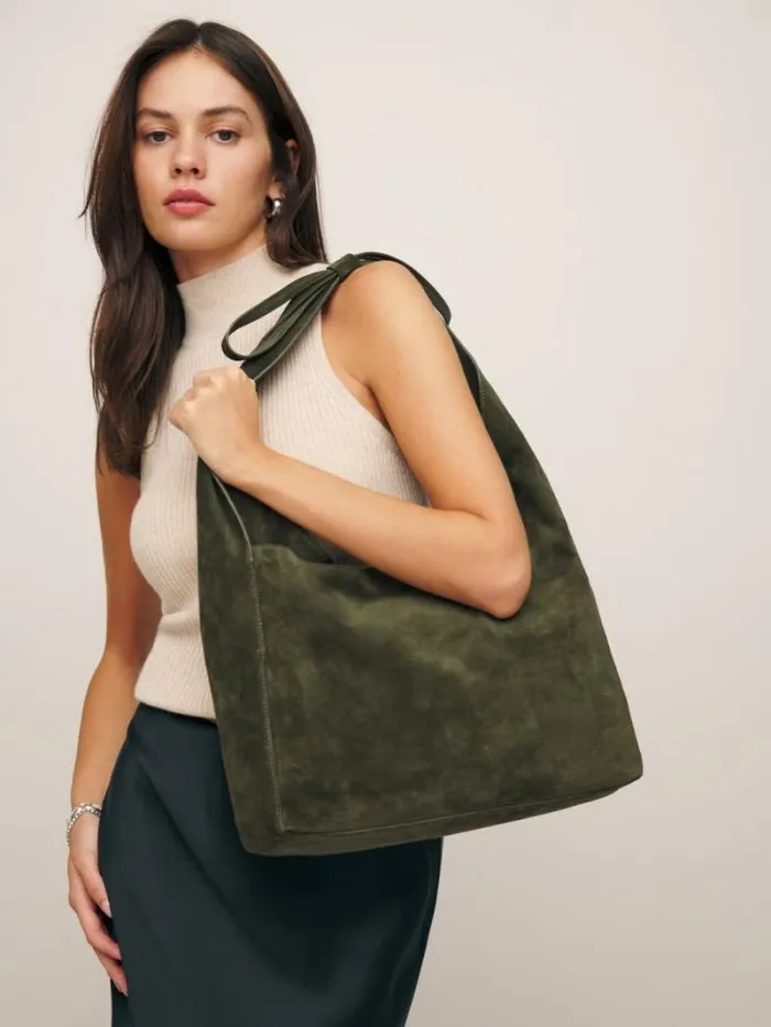The Reformation Medium Vittoria Tote Bag Leccio Suede 8211 Bags
