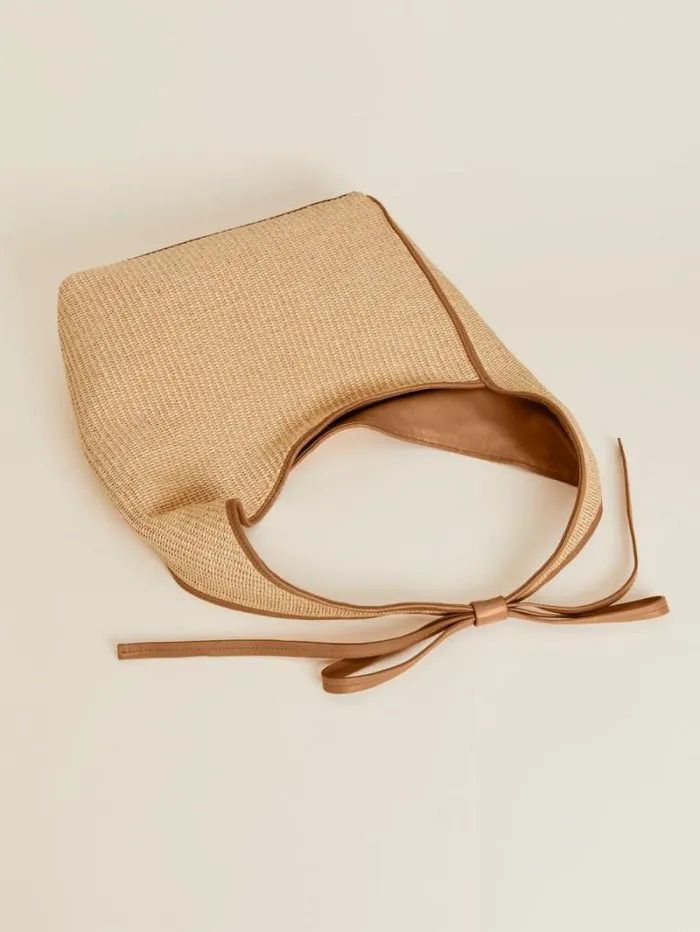 The Reformation Medium Vittoria Tote Bag Natural Raffia 8211 Bags